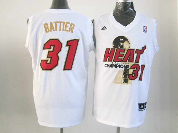  NBA Miami Heat 31 Shane Battier 2012 NBA Finals Champions White Jersey